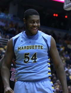Davante Gardner was plus-28 in just 14 minutes last year against Wisconsin. (Marquette Tribune photo)