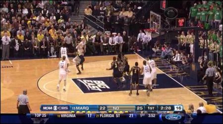 Todd Mayo jumps a cut on Alex Dragicevich, leaving Connaughton open for a 3-point make. (Screenshot/Synergy)