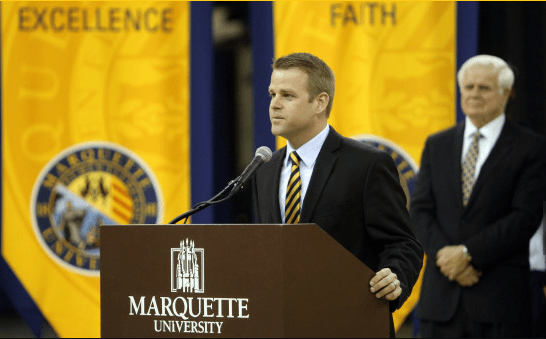 Steve Wojciechowski made an impact at his introductory press conference. (Photo credit: MU Athletics)